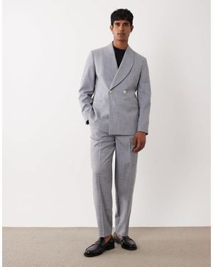 ASOS Linen Look Tapered Suit Pants - Gray