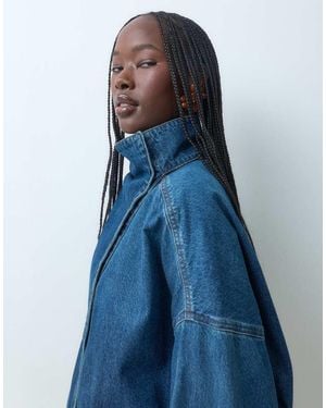ASOS Oversized Denim Bomber - Blauw