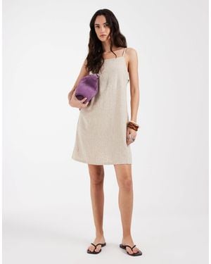 JJXX Linen Blend Mini Dress - Multicolor