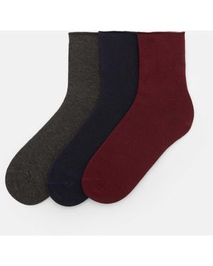 Pull&Bear – 3er-pack ungesäumte socken - Rot