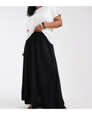 Vero Moda Tie Waist Jersey Tiered Boho Maxi Skirt - Black