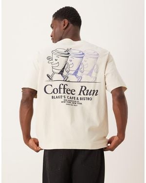 Abercrombie & Fitch Camiseta De Manga Corta Con Gráfico De Café De -Neutro