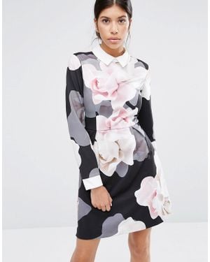 Ted Baker Lascii Porcelain Rose Collar Dress - Black