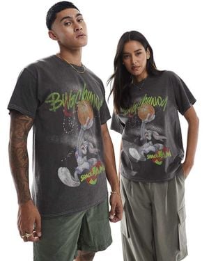 PRNT Space Jam Bugs Bunny Basketball Relaxed T-Shirt - Black