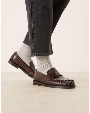 Calvin Klein Jeans Hardware Leather Round Loafer - Red