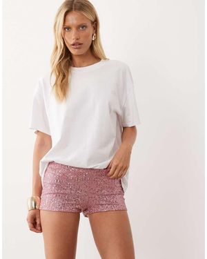 Missy Empire Sequin Mini Shorts - White