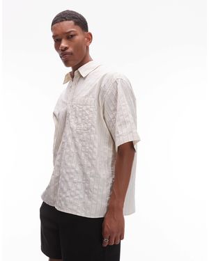 ARKET Chemise oversize en coton dobby texturé - cassé - Blanc