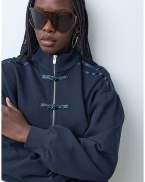 ASOS Mandarin-jacke mit satinbesatz als kombiteil - Blau