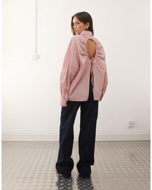 Collusion Oversized Shirt With Cut Out Back Detail - Pink