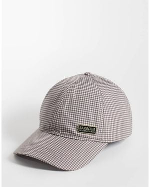 Barbour Branton Logo Gingham Check Cap - Grey