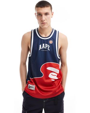 Aape By A Bathing Ape Aape By A Bathing Ape Logo Tank - Blue