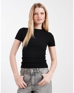 ONLY Fitted Rib Knit Top - Black