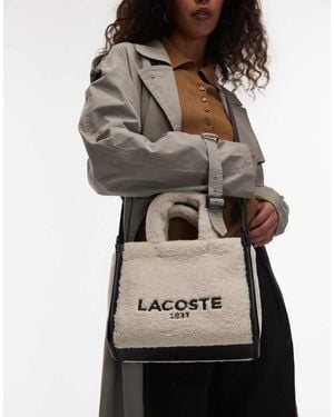 Lacoste Shearling Cross Body Bag - Grey