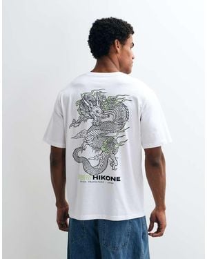 Jack & Jones T-Shirt Con Stampa Dragon Back - Bianco