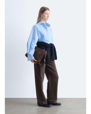 & Other Stories Jean barrel leg chocolat - Bleu