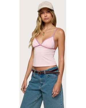 Edikted Leona Contrast Tank Top - Blue