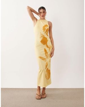 ASOS Shell Print Maxi Dress - Natural