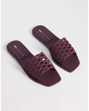 ASOS Faris Woven Jelly Flat Mules - Purple
