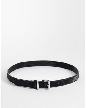ASOS Waist And Hip Square Buckle Belt - Grey