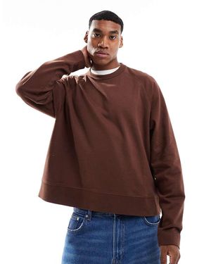 ASOS Maglietta A Maniche Lunghe Oversize Squadrata Con Maniche Raglan Scuro - Blu