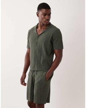 ASOS Relaxed Knitted Co-ord Shorts - Green