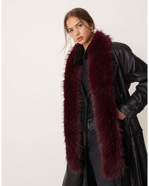 ASOS Faux Fur Scarf - Red