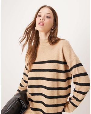 Nobody's Child Oversized High Neck Sweater - Natural