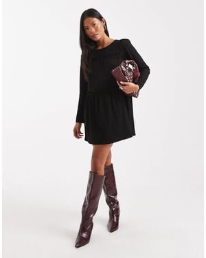 Miss Selfridge Ruffle Smock Mini Dress - Black