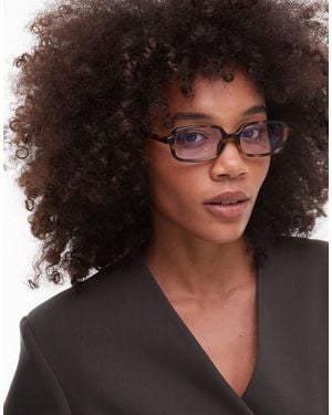 & Other Stories Tortoise Shell Square Sunglasses With Clear Tinted Lenses - Black