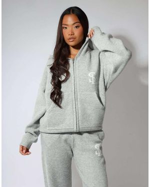 SIMMI Romy Chunky Knit Hoodie - Grey