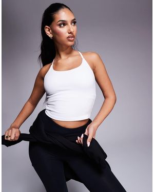 4505 Icon Yoga Cami With Inner Bra And Adjustable Straps - White