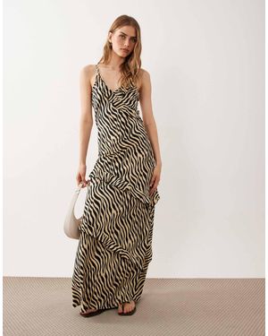 esmé studios Esmee Strappy Maxi Beach Dress With Ruffle Detail - Natural