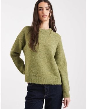 New Look Oversized Crew Neck Jumper - Green