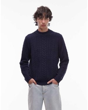 Wrangler Cable Knit Jumper - Blue