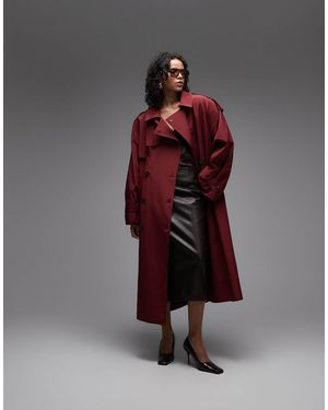 ASOS Oversized Lange Trenchcoat Met Ceintuur - Bruin