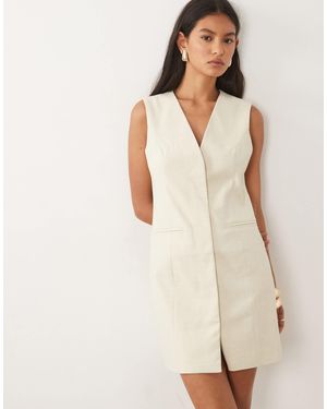 Nobody's Child Sleeveless Smooth Front Tailored Mini Dress - Natural