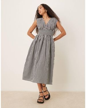 Y.A.S Shirred Waist Midi Dress - Multicolor