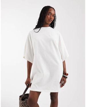 ASOS Asos Design Tall Batwing T-shirt Mini Dress - White