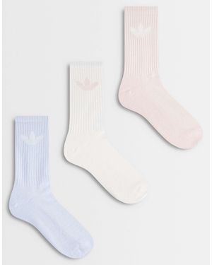 adidas Originals 3 Pack Trefoil Crew Socks - Natural