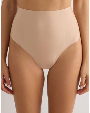 Intimissimi Raw-Cut Microfibre French Knickers - Brown