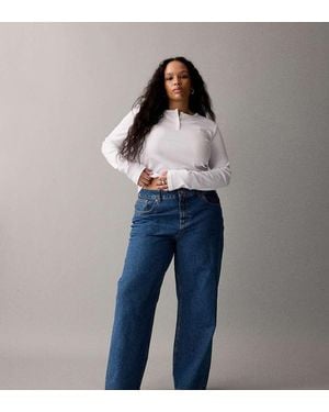 ASOS Asos Design Circular Design Collection Curve Wide Leg Dad Jeans - Blue