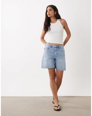 Mango 100% Cotton Denim Bermuda Short - Blue