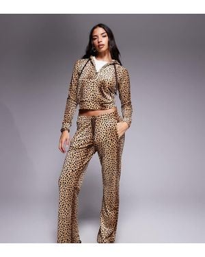 Juicy Couture X Asos Exclusive Co-ord Track Trousers Natural Cheetah