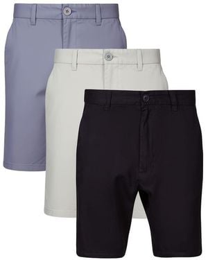 French Connection 3 Pack Cotton Chino Shorts - Blue