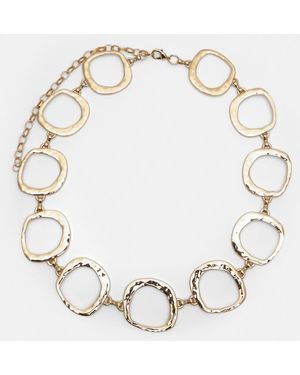 Pull&Bear Metallic Circles Belt - Natural