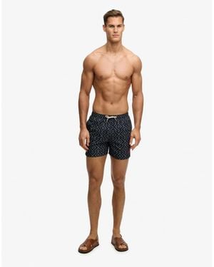 Superdry Premium Printed 15-Inch Swim Shorts - White