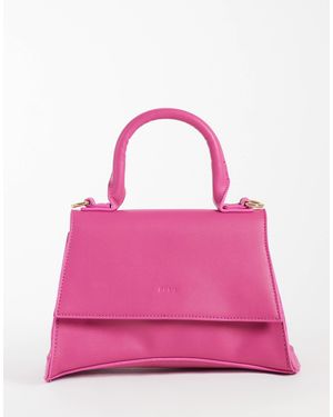 PASQ Mini-tasche mit geschwungenem boden und tragegriff sowie umhängegurt - Pink