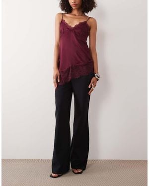 DASKA High Waisted Straight Leg Trousers - Pink