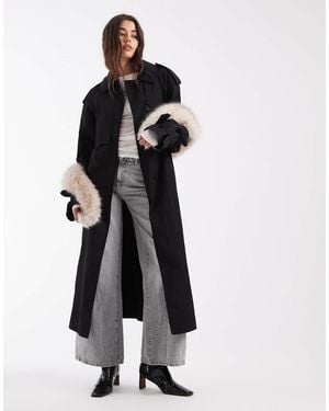 ASOS Longline Oversized Trench Coat - White