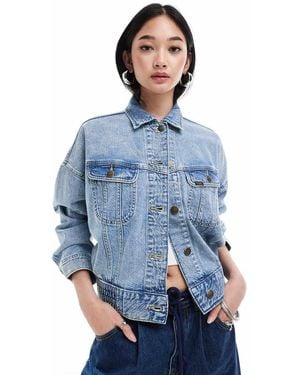 Lee Jeans Rider Denim Bomber Jacket - Blue